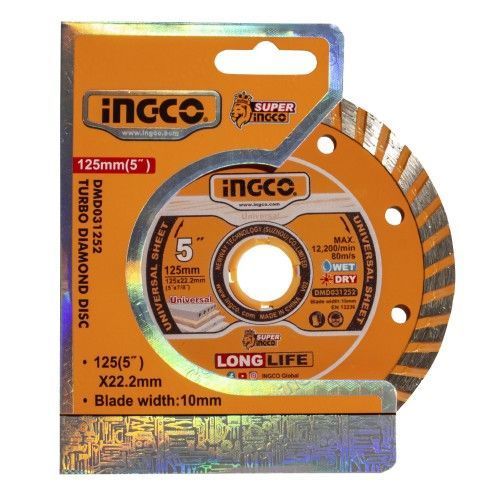 Диск алмазний турбохвиля 125x10x22,2 INGCO DMD031252 фото
