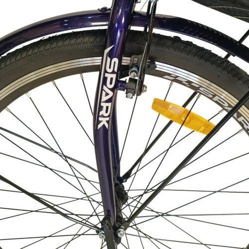 Велосипед SPARK CITY MIRA (колеса - 26", сталева рама - 17") з кошиком темно-фіолетовий 240024 фото