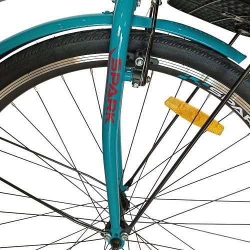 Велосипед SPARK CITY MIRA (колеса - 28", сталева рама - 18") з кошиком бірюзовий 240025 фото