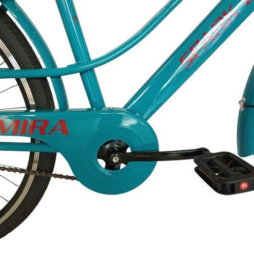 Велосипед SPARK CITY MIRA (колеса - 28", сталева рама - 18") з кошиком бірюзовий 240025 фото