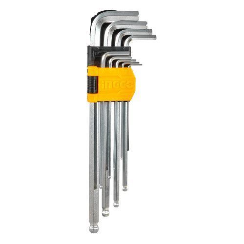 Набор удлиненных шестигранных ключей с шаром 9 шт. 1,5&ndash;10 мм INGCO HHK12092 фото