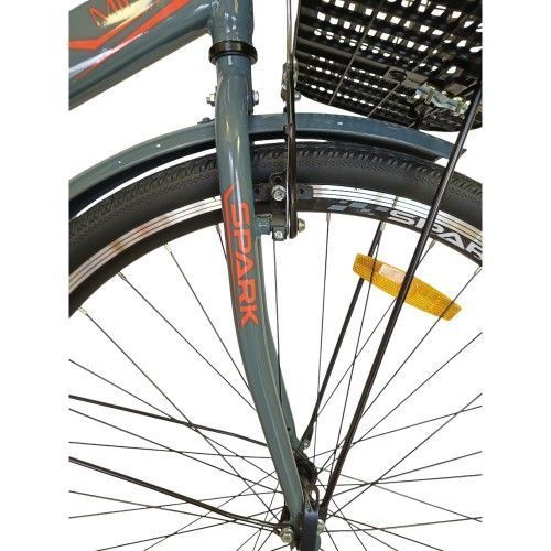 Велосипед SPARK CITY MIRA (колеса - 28", сталева рама - 18") з кошиком графітовий 240028 фото