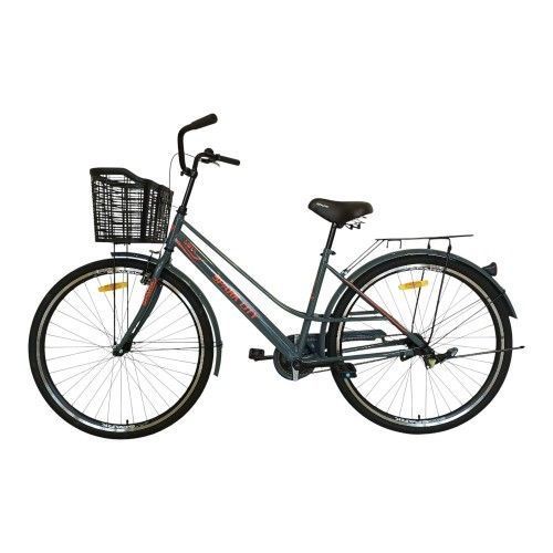 Велосипед SPARK CITY MIRA (колеса - 28", сталева рама - 18") з кошиком графітовий 240028 фото