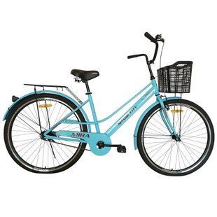 Велосипед SPARK CITY MIRA (колеса - 28", стальная рама - 18") с корзиной светло-голубой 240026 фото