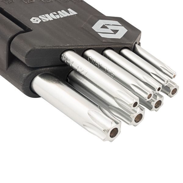 Ключи TORX 9шт T10-T50 мм CrV (короткие с отверстием) SIGMA (4022211) 4022211 фото