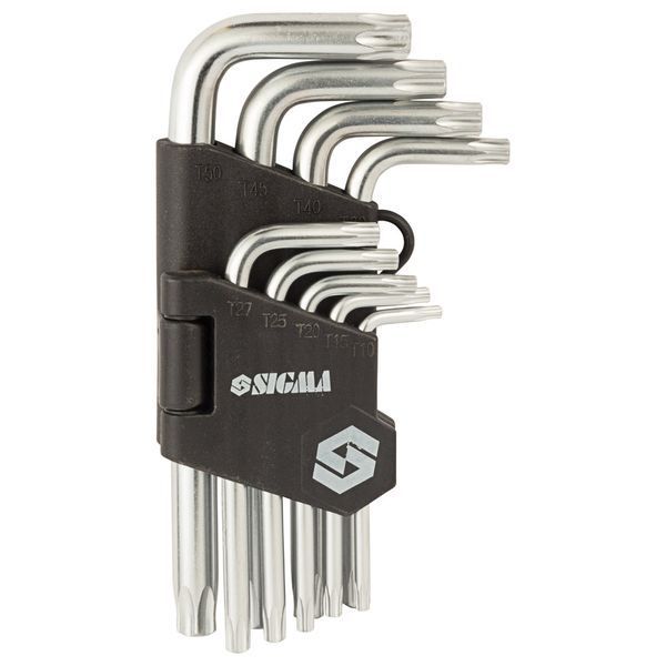Ключи TORX 9шт T10-T50 мм CrV (короткие с отверстием) SIGMA (4022211) 4022211 фото