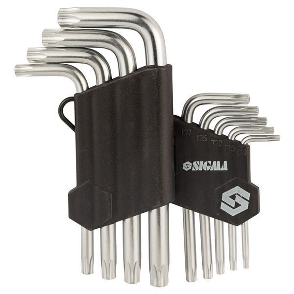 Ключи TORX 9шт T10-T50 мм CrV (короткие с отверстием) SIGMA (4022211) 4022211 фото