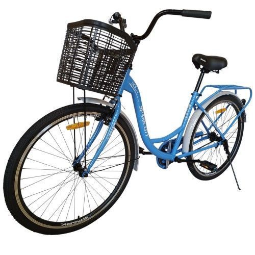Велосипед SPARK CITY SOLA (колеса - 26", сталева рама - 17") з кошиком синій 240030 фото