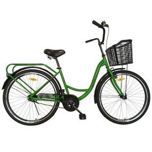Велосипед SPARK CITY SOLA (колеса - 26", стальная рама - 17") с корзиной ярко-зелёный 240032 фото