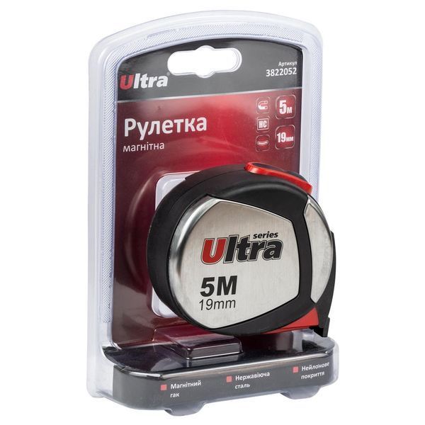 Рулетка магнитная, нейлоновое покрытие 5м&times;19мм ULTRA (3822052) 3822052 фото