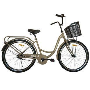 Велосипед SPARK CITY SOLA (колеса - 26", стальная рама - 17") с корзиной светло-коричневый 240031 фото