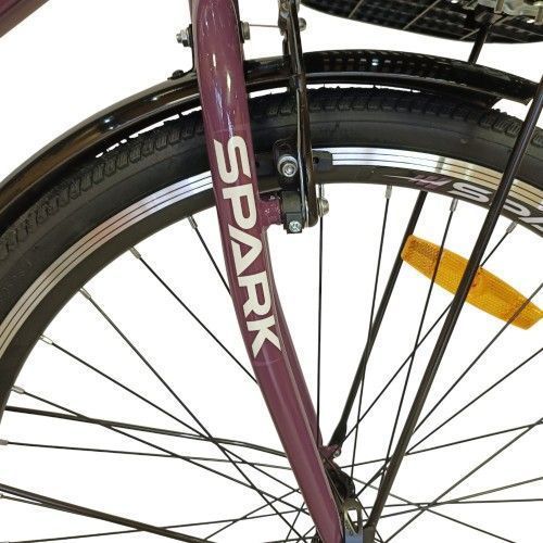 Велосипед SPARK CITY LIRA (колеса - 26", сталева рама - 17") з кошиком сливовий 240037 фото