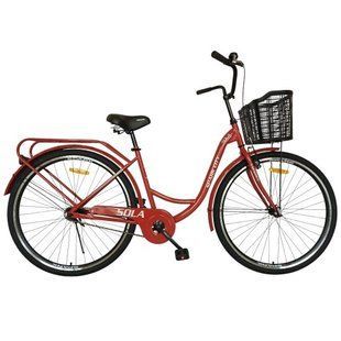 Велосипед SPARK CITY SOLA (колеса - 28", стальная рама - 18") с корзиной тёмно-вишнёвый 240035 фото