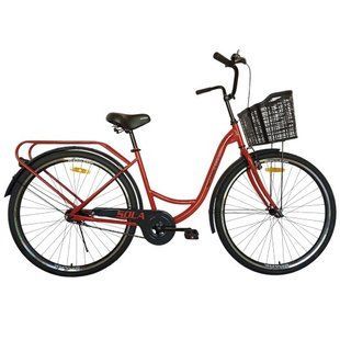 Велосипед SPARK CITY SOLA (колеса - 28", стальная рама - 18") с корзиной ярко-красный 240033 фото