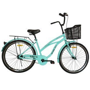 Велосипед SPARK CITY VISTA (колеса - 26", стальная рама - 17") с корзиной бирюзовый 240015 фото