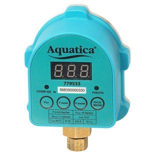 Реле тиску електронний 1.1кВт &Oslash;&frac14;" із захистом сухого ходу AQUATICA (779533) 779533 фото