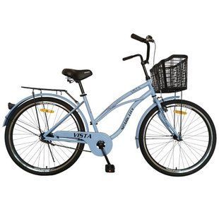 Велосипед SPARK CITY VISTA (колеса - 26", стальная рама - 17") с корзиной голубой 240014 фото