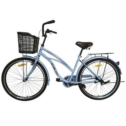 Велосипед SPARK CITY VISTA (колеса - 26", сталева рама - 17") з кошиком блакитний 240014 фото