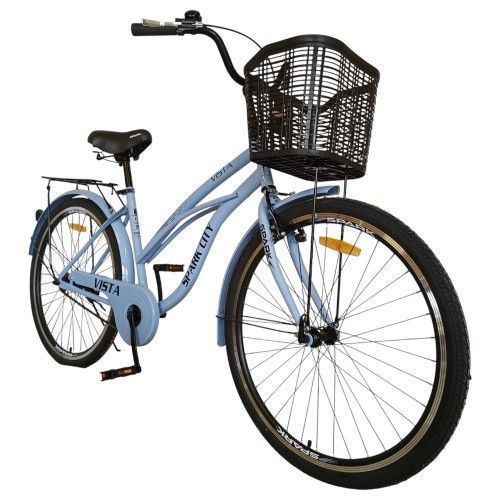Велосипед SPARK CITY VISTA (колеса - 26", сталева рама - 17") з кошиком блакитний 240014 фото