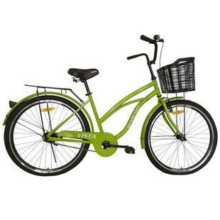 Велосипед SPARK CITY VISTA (колеса - 26", стальная рама - 17") с корзиной салатовый 240013 фото