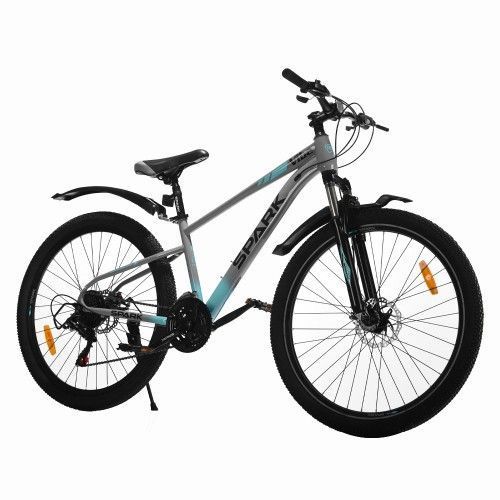 Велосипед SPARK VIBE (колеса - 27,5", стальная рама - 15") серый с бирюзовым 239242 фото