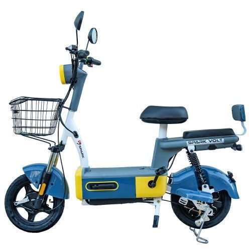 Электроскутер SPARK Электровелосипед VOLT 14" 48V/400W/12Ah Синий с желтым 227055 фото