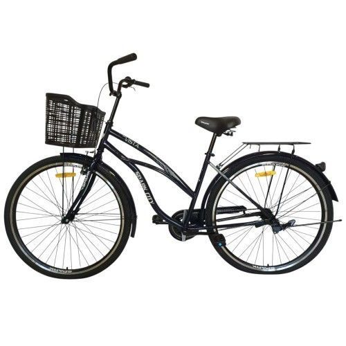 Велосипед SPARK CITY VISTA (колеса - 28", сталева рама - 18") з кошиком темно-фіолетовий 240019 фото