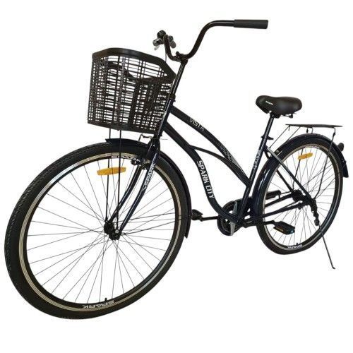 Велосипед SPARK CITY VISTA (колеса - 28", сталева рама - 18") з кошиком темно-фіолетовий 240019 фото