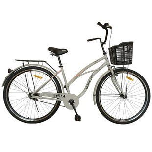 Велосипед SPARK CITY VISTA (колеса - 28", стальная рама - 18") с корзиной светло-серый 240020 фото