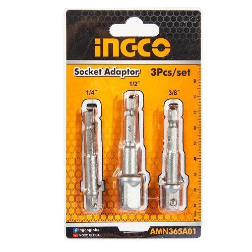Набір перехідників до торцевих головок 1/2&Prime;, 1/4&Prime; та 3/8&Prime; 3 шт. INGCO AMN365A01 фото