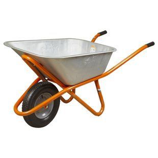 Тачка будівельна одноколісна 90л 200кг колесо 15" (з 4-х частин) FLORA (5056464) 5056464 фото