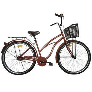 Велосипед SPARK CITY VISTA (колеса - 28", стальная рама - 18") с корзиной тёмно-бардовый 240018 фото