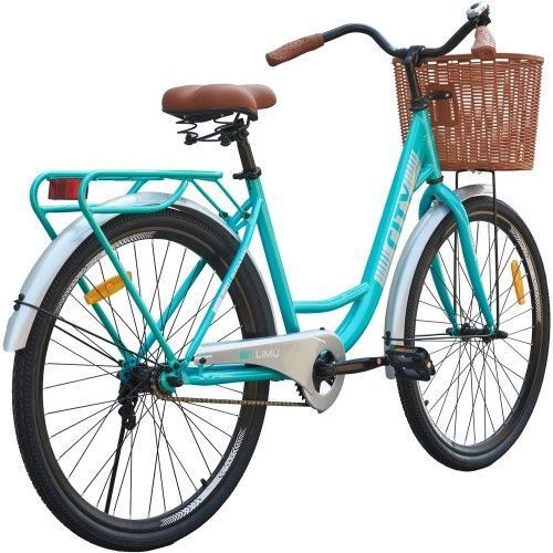Велосипед SPARK CITY LIMU (колеса - 26", стальная рама - 17") с корзиной Бирюзовый 205329 фото