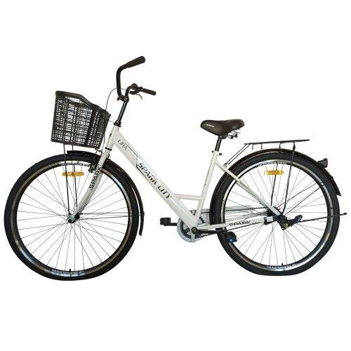 Велосипед SPARK CITY LIRA (колеса - 28", сталева рама - 18") з кошиком молочний 240042 фото