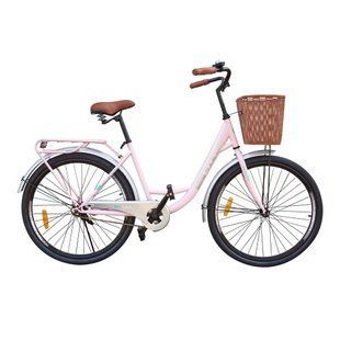 Велосипед SPARK CITY LIMU (колеса - 26", стальная рама - 17") с корзиной Розовый 205331 фото