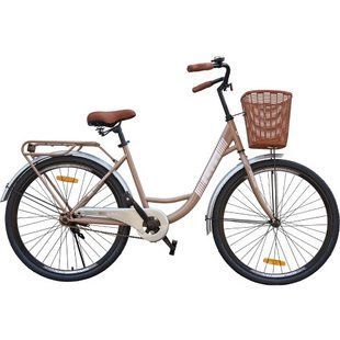 Велосипед SPARK CITY LIMU (колеса - 26", стальная рама - 17") с корзиной Бежевый 205330 фото