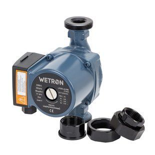 Насос циркуляційний 100Вт Hmax 6м Qmax 75л/хв &Oslash;1 1/2" 180мм + гайки &Oslash;1" WETRON (774532) TR774532 фото