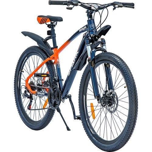 Велосипед SPARK DELIGHT (колеса - 26", алюмінієва рама - 15") темно-синій з помаранчевим 218772 фото