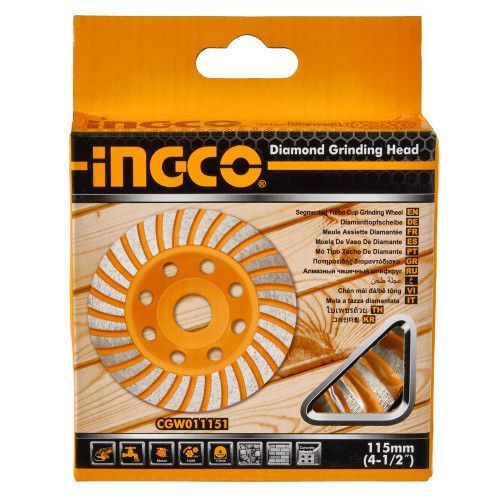 Диск Турбо шліфувальний чашковий 115 мм INGCO CGW011151 фото