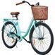 Велосипед SPARK CITY MOVA (колеса - 26", сталева рама - 17") з кошиком Бірюзовий 205333 фото 2