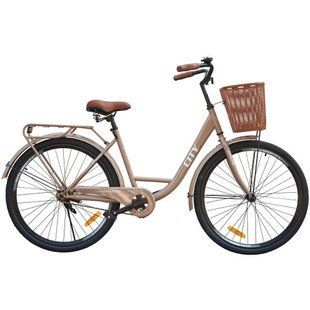 Велосипед SPARK CITY MOVA (колеса - 26", стальная рама - 17") с корзиной Бежевый 205334 фото