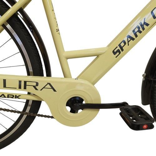 Велосипед SPARK CITY LIRA (колеса - 28", сталева рама - 18") з кошиком світло-бежевий 240043 фото