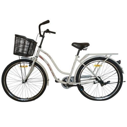Велосипед SPARK CITY AURA (колеса - 26", сталева рама - 17") з кошиком холодно-сірий 240007 фото