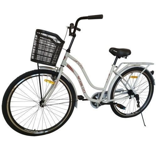 Велосипед SPARK CITY AURA (колеса - 26", сталева рама - 17") з кошиком холодно-сірий 240007 фото