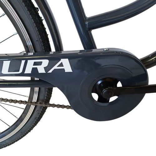 Велосипед SPARK CITY AURA (колеса - 26", сталева рама - 17") з кошиком графітово-синій 240006 фото