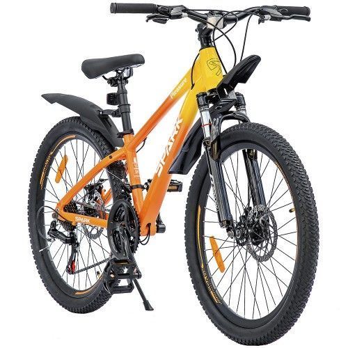 Велосипед SPARK PLEASURE (колеса - 24", алюмінієва рама - 12") помаранчевий з жовтим 222944 фото