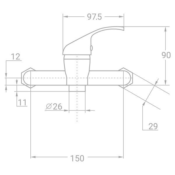 Змішувач TN &Oslash;35 для душу TAU TN-1D142C (9846300) 9846300 фото