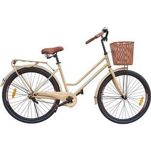 Велосипед SPARK CITY RETRO (колеса - 26", стальная рама - 17") с корзиной Бежевый 205337 фото