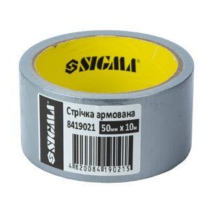 Стрічка армована (сіра) 50мм&times;10м SIGMA (8419021) 8419021 фото
