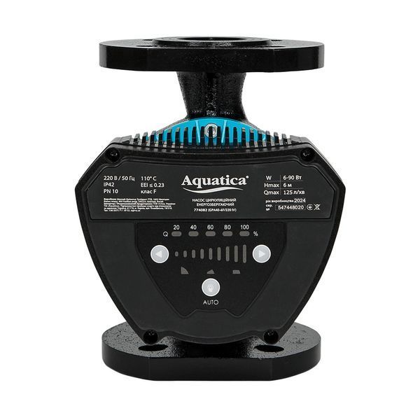 Насос циркуляційний енергозберігаючий фланц 6-90Вт Hmax 6м Qmax 125л/хв DN40 220мм + флан відповідний AQUATICA GPA40-6F/220 IV (774082) 774082 фото